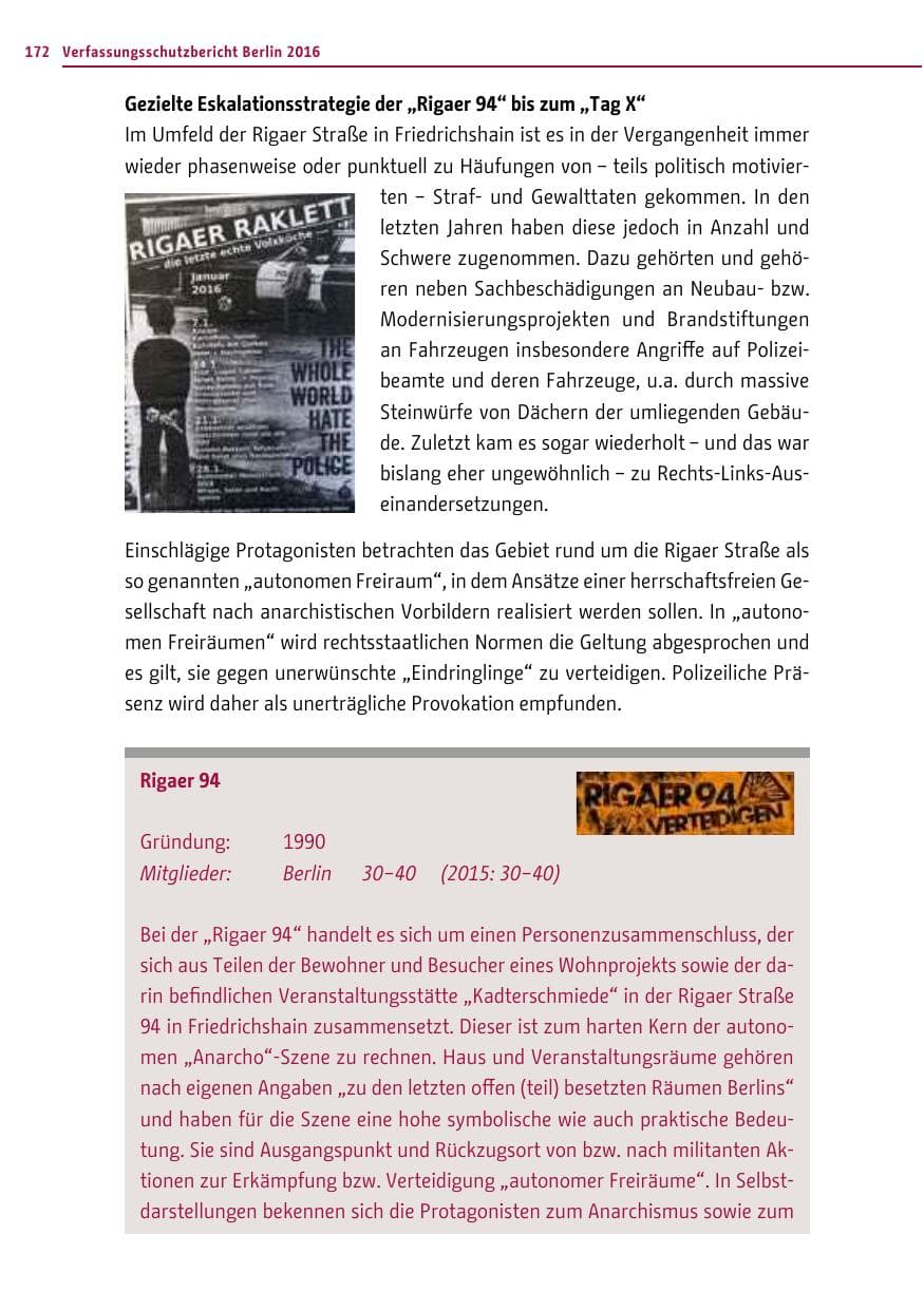 Seite 171 des Verfassungsschutzbericht 2016 Berlin