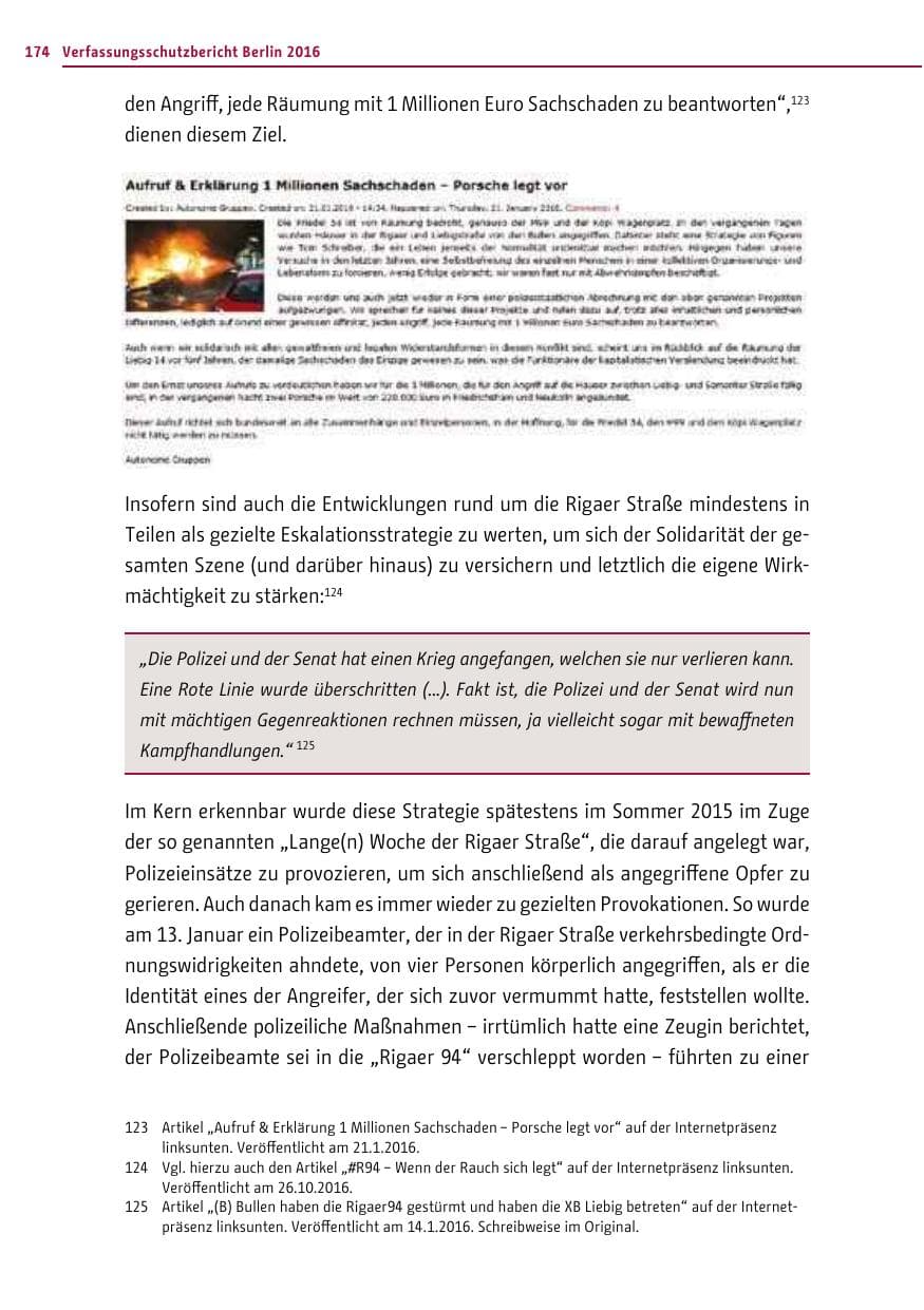 Seite 173 des Verfassungsschutzbericht 2016 Berlin