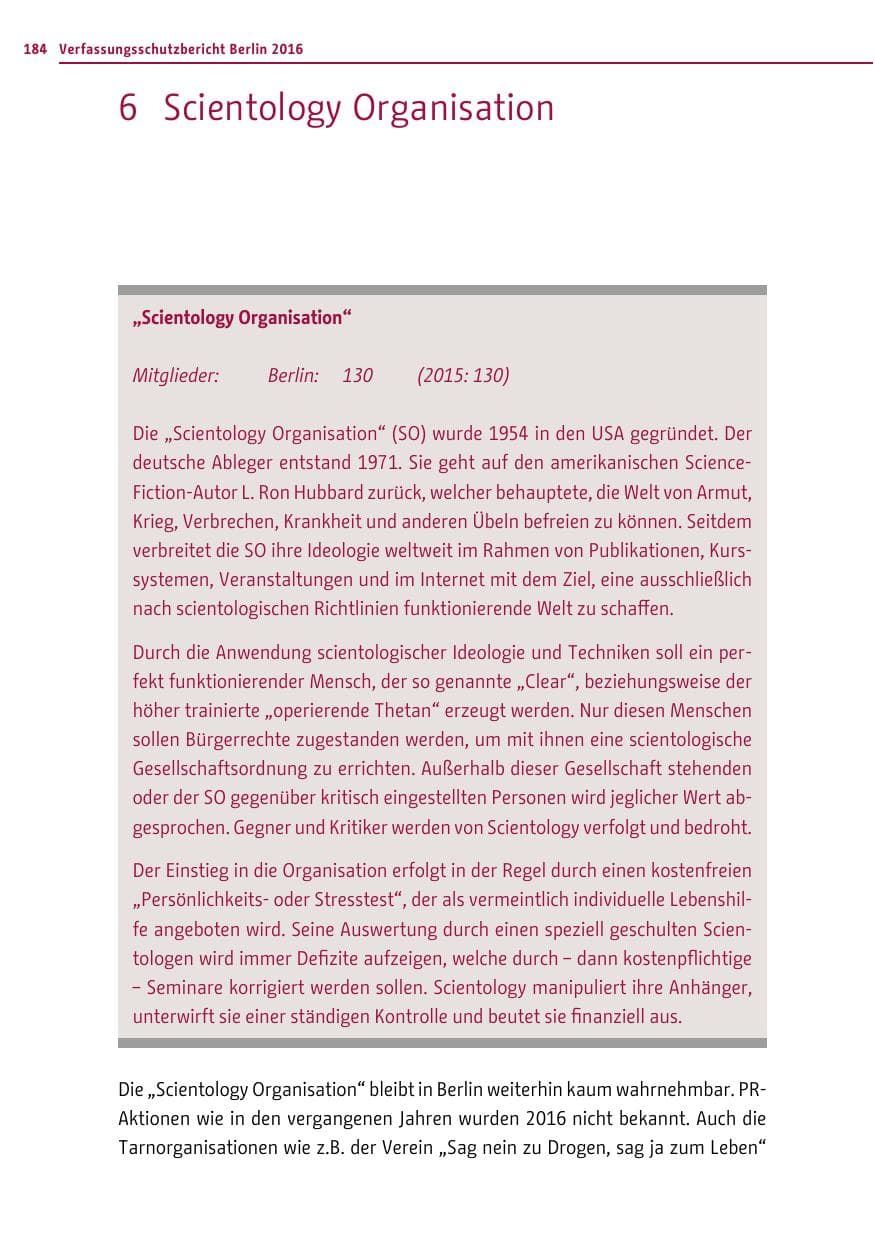 Seite 183 des Verfassungsschutzbericht 2016 Berlin