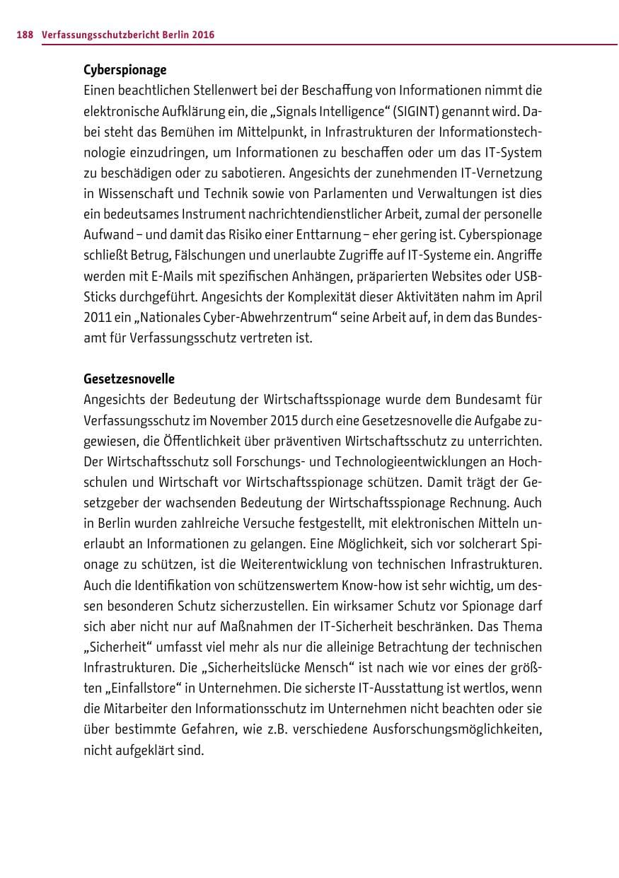 Seite 187 des Verfassungsschutzbericht 2016 Berlin