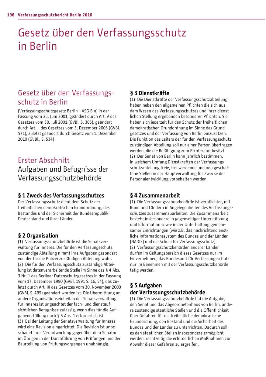 Seite 195 des Verfassungsschutzbericht 2016 Berlin