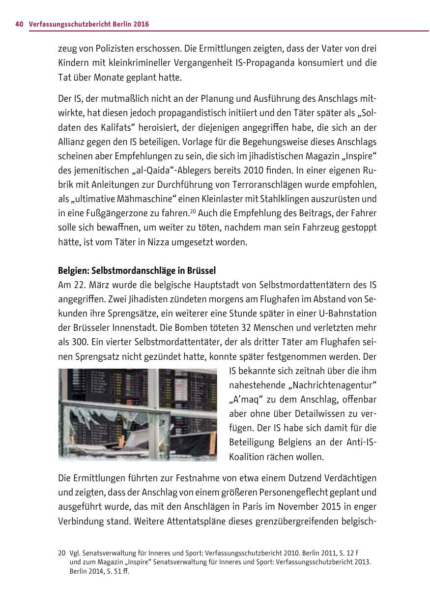 Seite 39 des Verfassungsschutzbericht 2016 Berlin