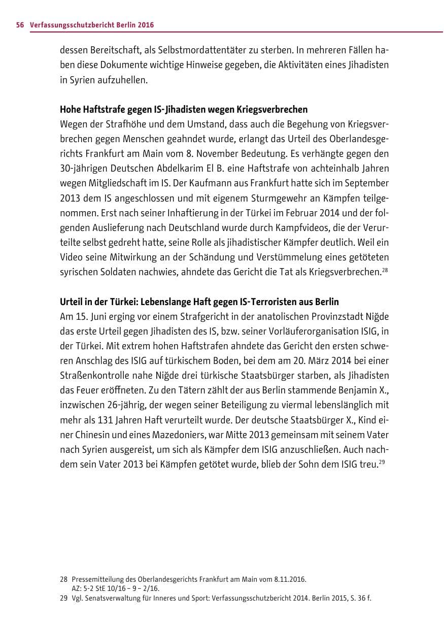 Seite 55 des Verfassungsschutzbericht 2016 Berlin