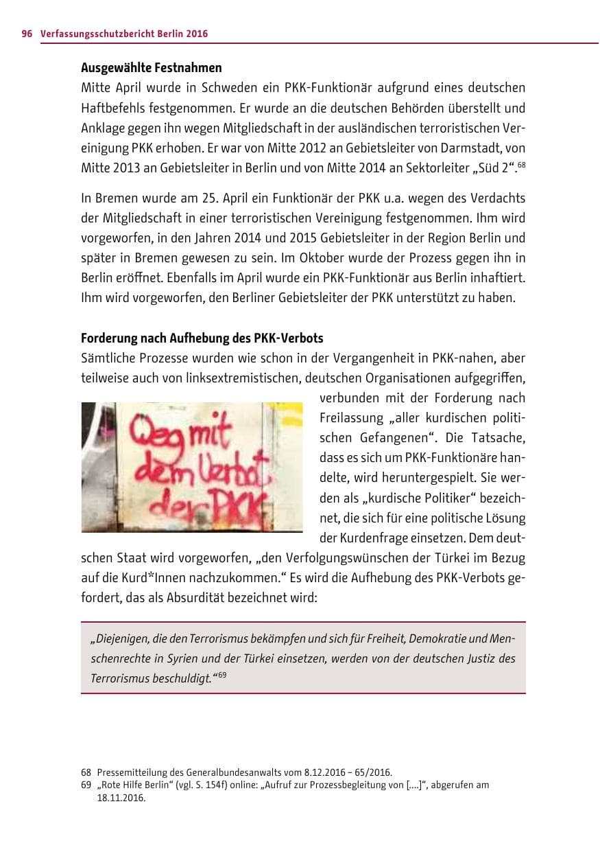 Seite 95 des Verfassungsschutzbericht 2016 Berlin