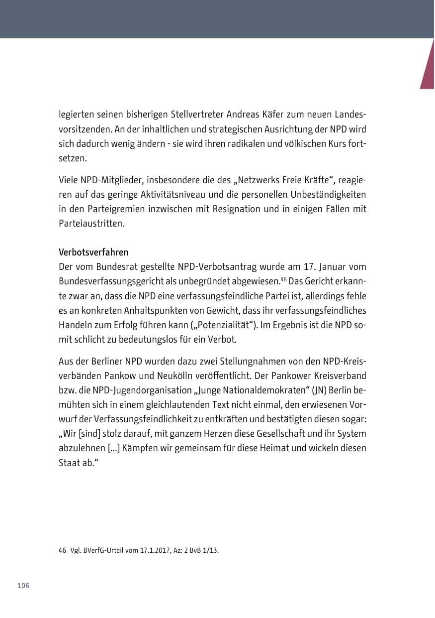 Seite 107 des Verfassungsschutzbericht 2017 Berlin