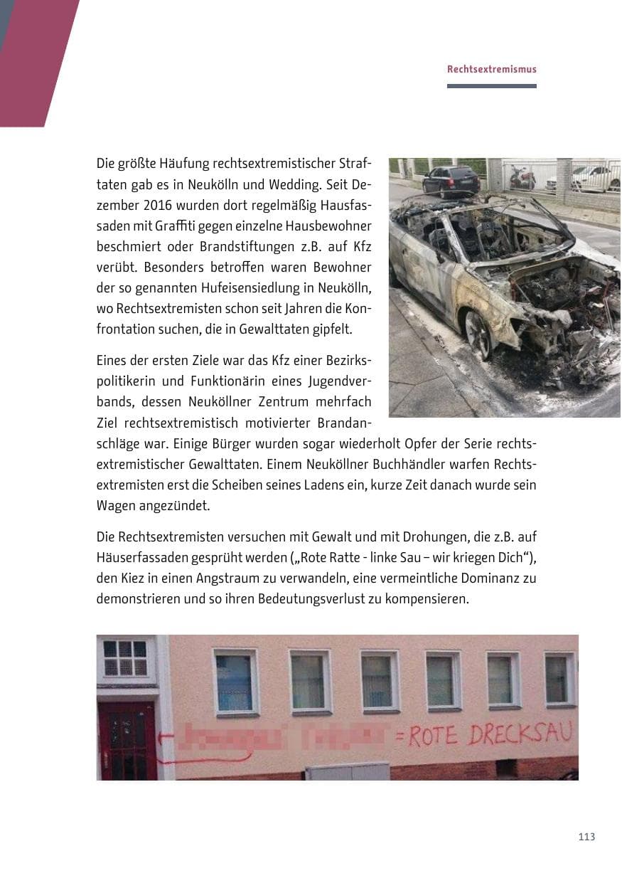 Seite 114 des Verfassungsschutzbericht 2017 Berlin