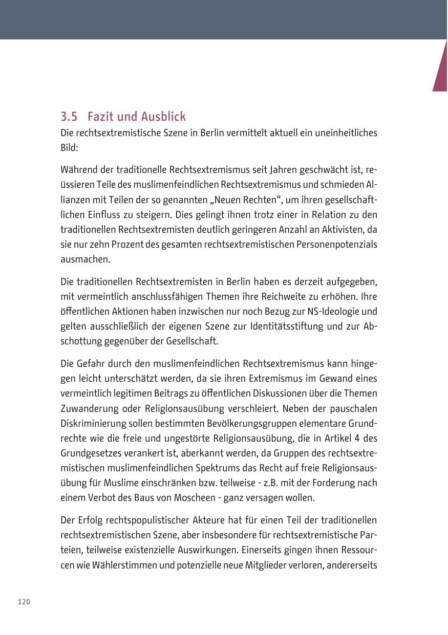 Seite 121 des Verfassungsschutzbericht 2017 Berlin
