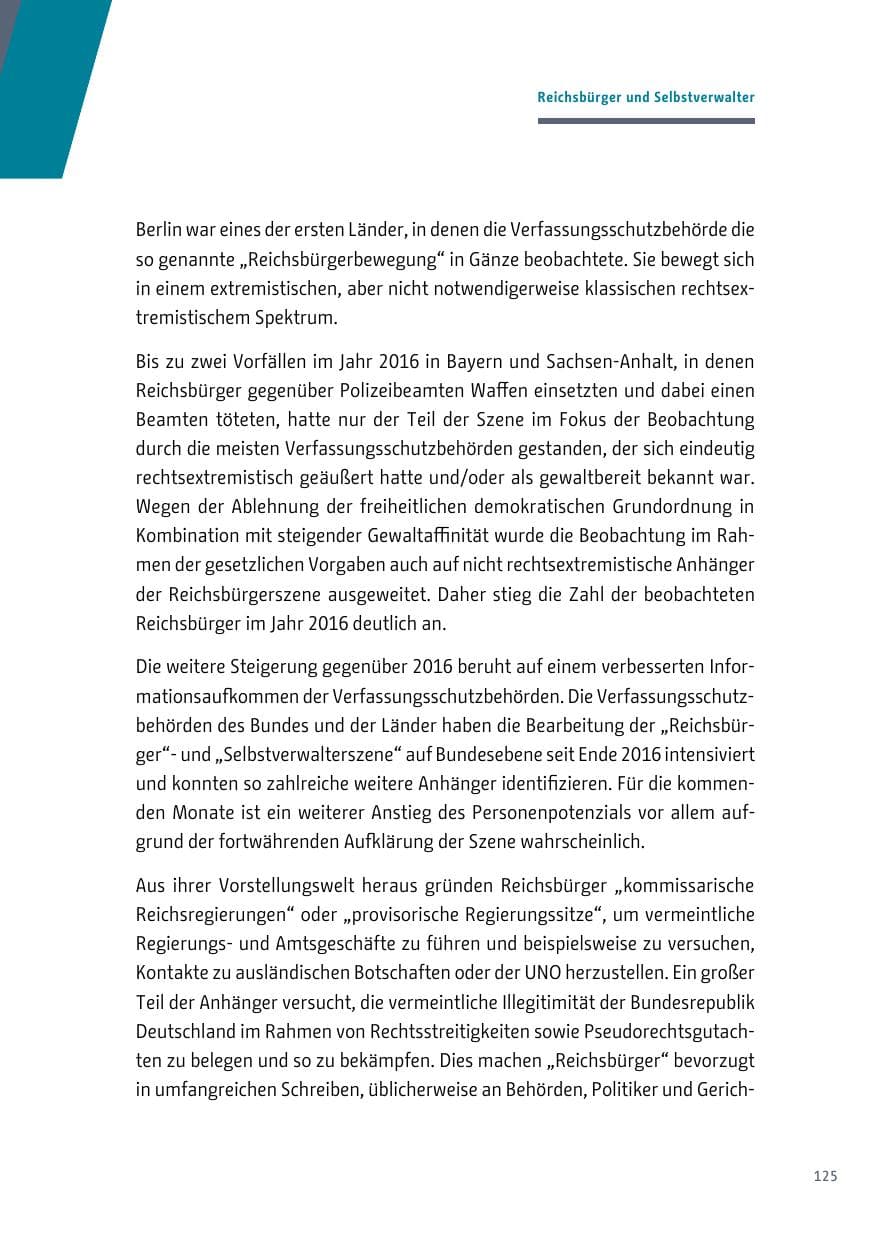 Seite 126 des Verfassungsschutzbericht 2017 Berlin