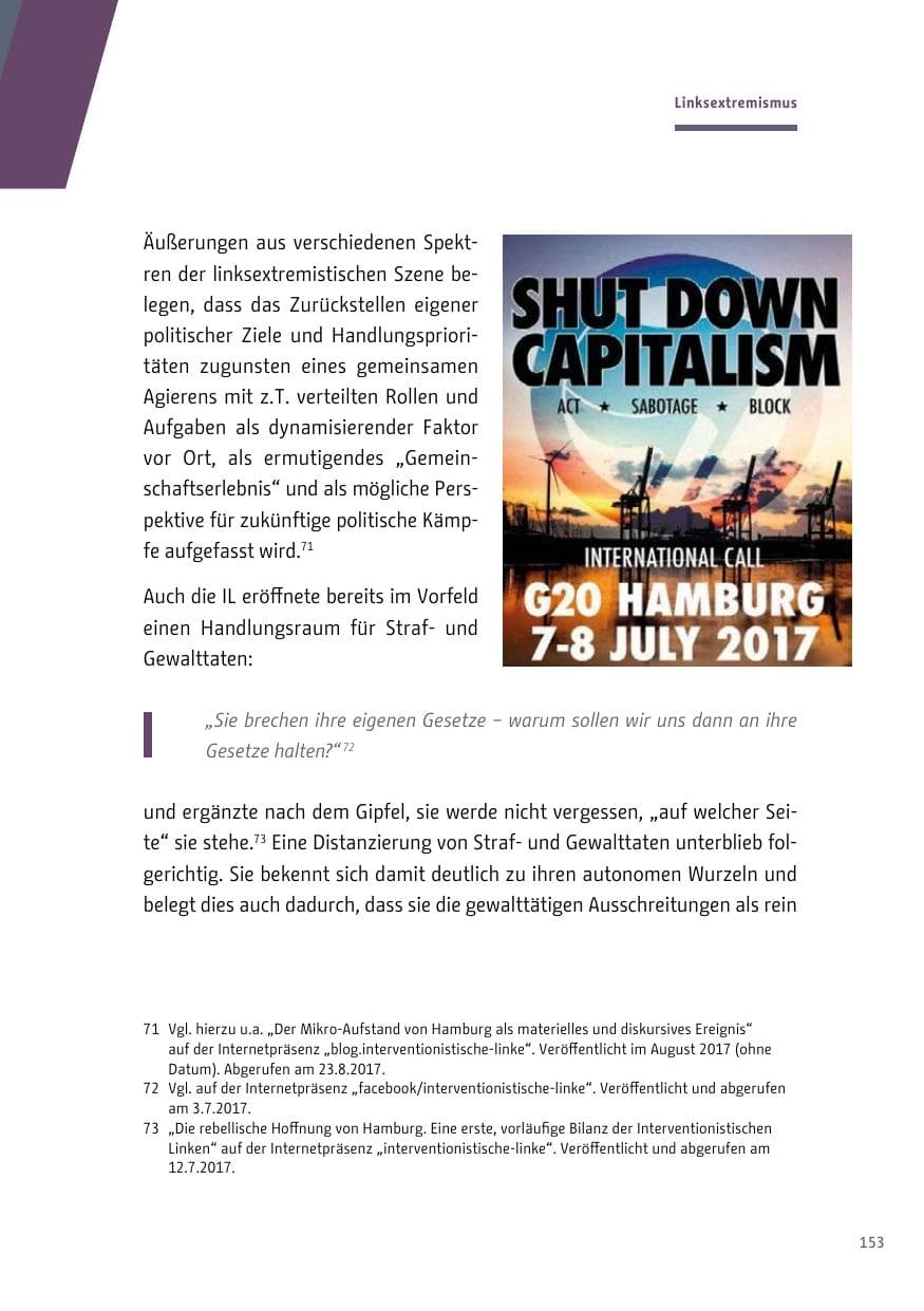Seite 154 des Verfassungsschutzbericht 2017 Berlin