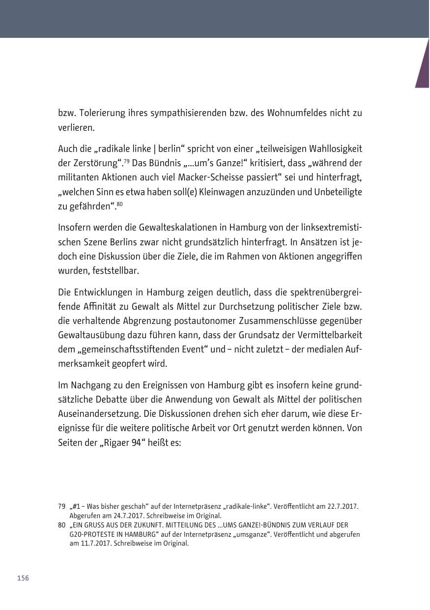 Seite 157 des Verfassungsschutzbericht 2017 Berlin