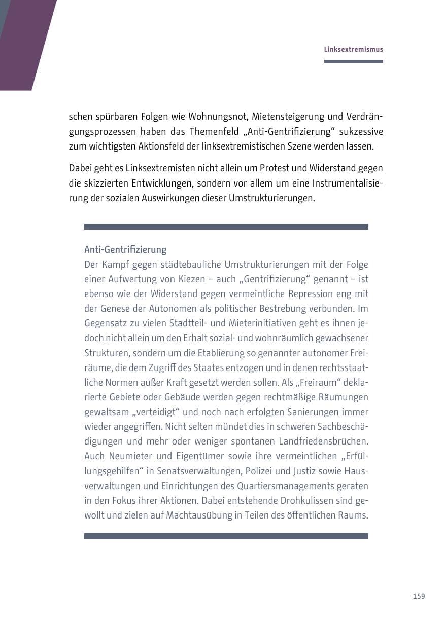 Seite 160 des Verfassungsschutzbericht 2017 Berlin