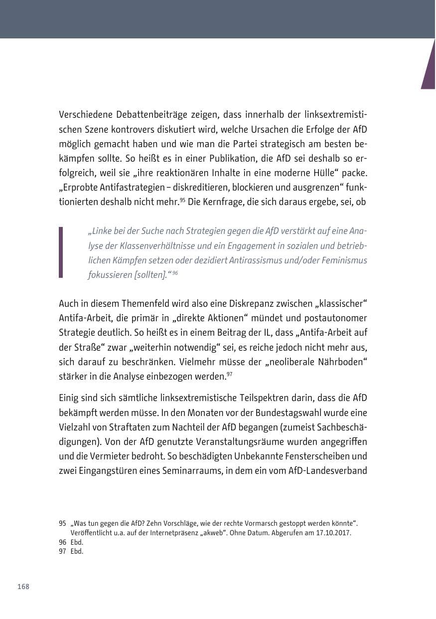 Seite 169 des Verfassungsschutzbericht 2017 Berlin