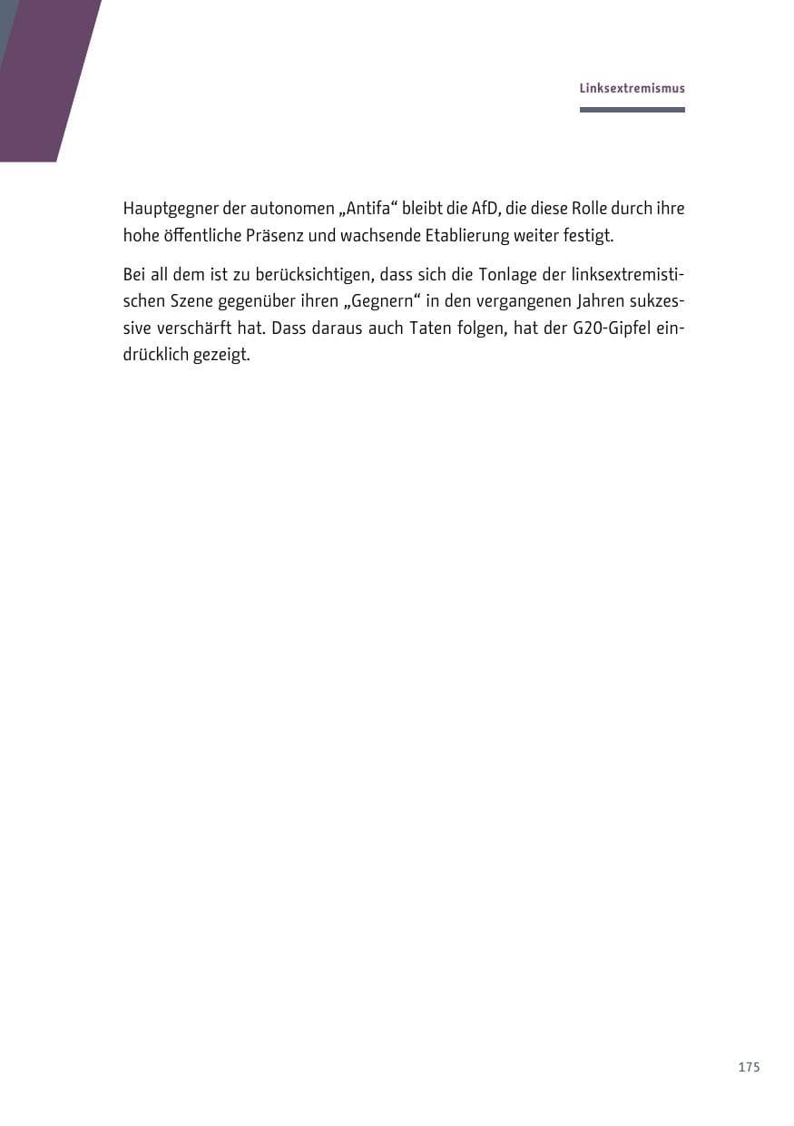 Seite 176 des Verfassungsschutzbericht 2017 Berlin
