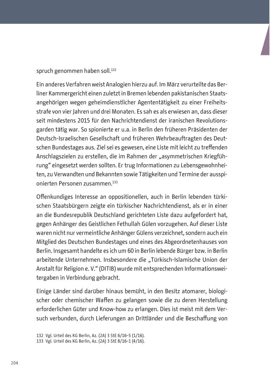 Seite 205 des Verfassungsschutzbericht 2017 Berlin