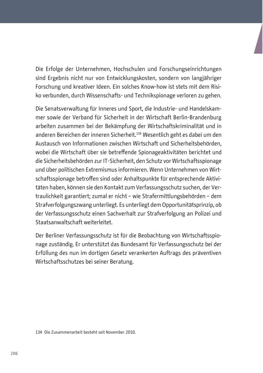 Seite 207 des Verfassungsschutzbericht 2017 Berlin