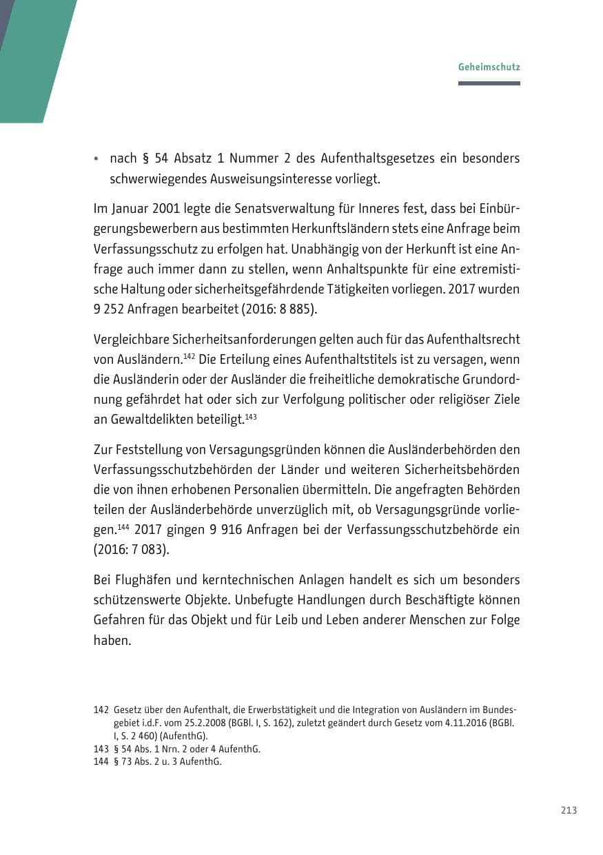 Seite 214 des Verfassungsschutzbericht 2017 Berlin