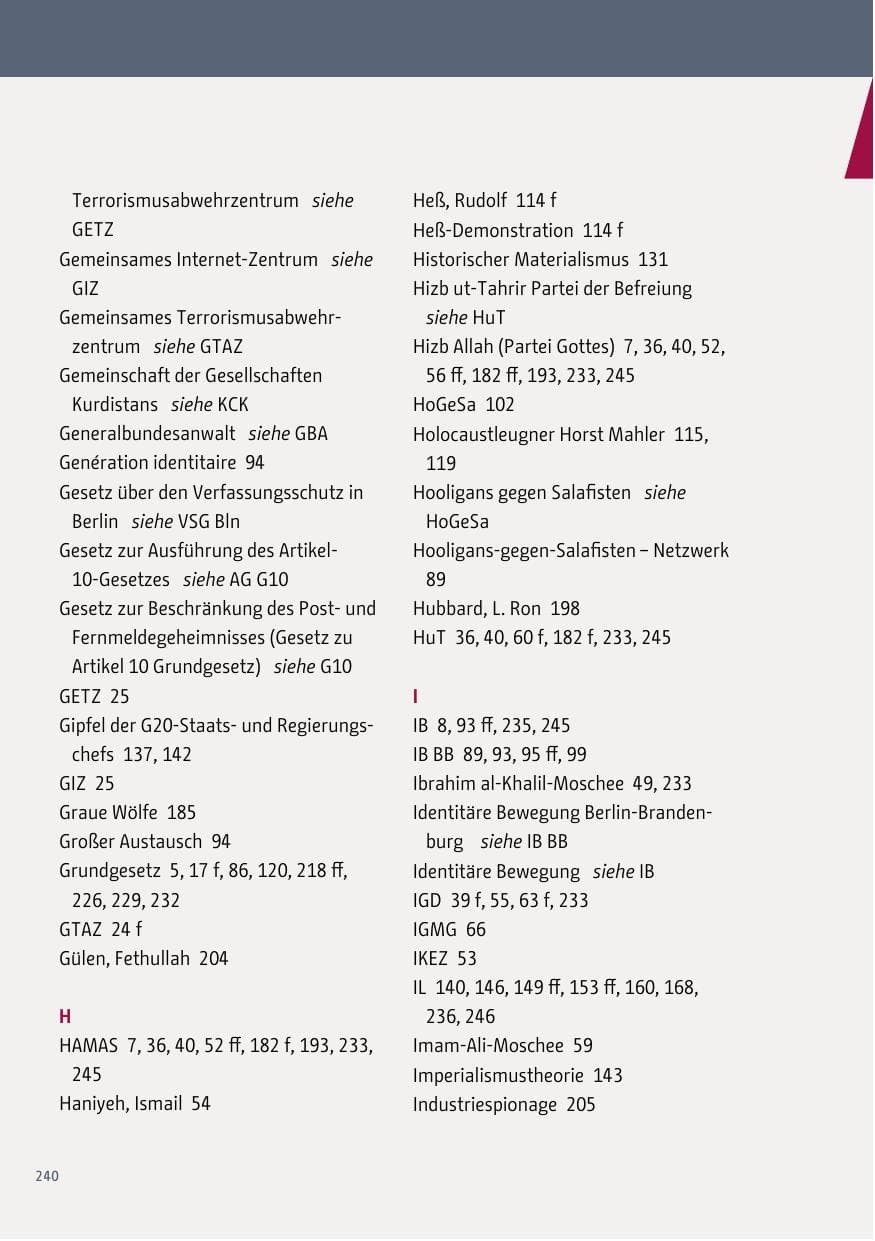 Seite 241 des Verfassungsschutzbericht 2017 Berlin