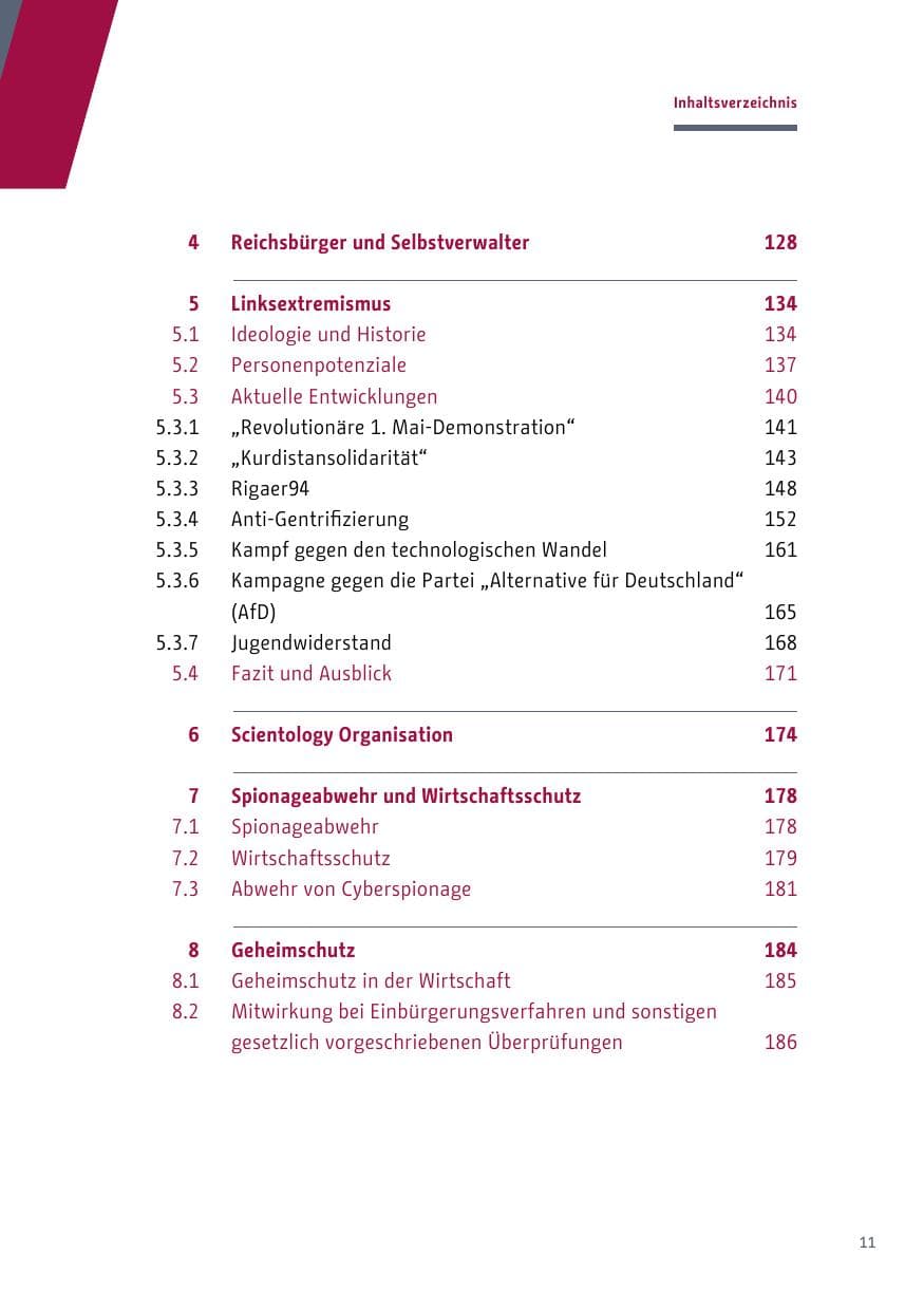 Seite 11 des Verfassungsschutzbericht 2018 Berlin