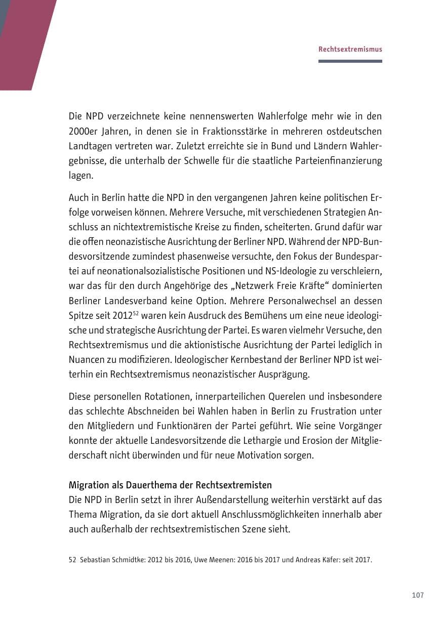 Seite 107 des Verfassungsschutzbericht 2018 Berlin