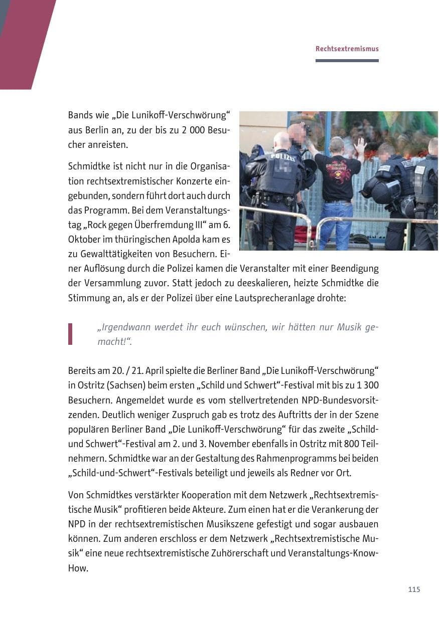 Seite 115 des Verfassungsschutzbericht 2018 Berlin