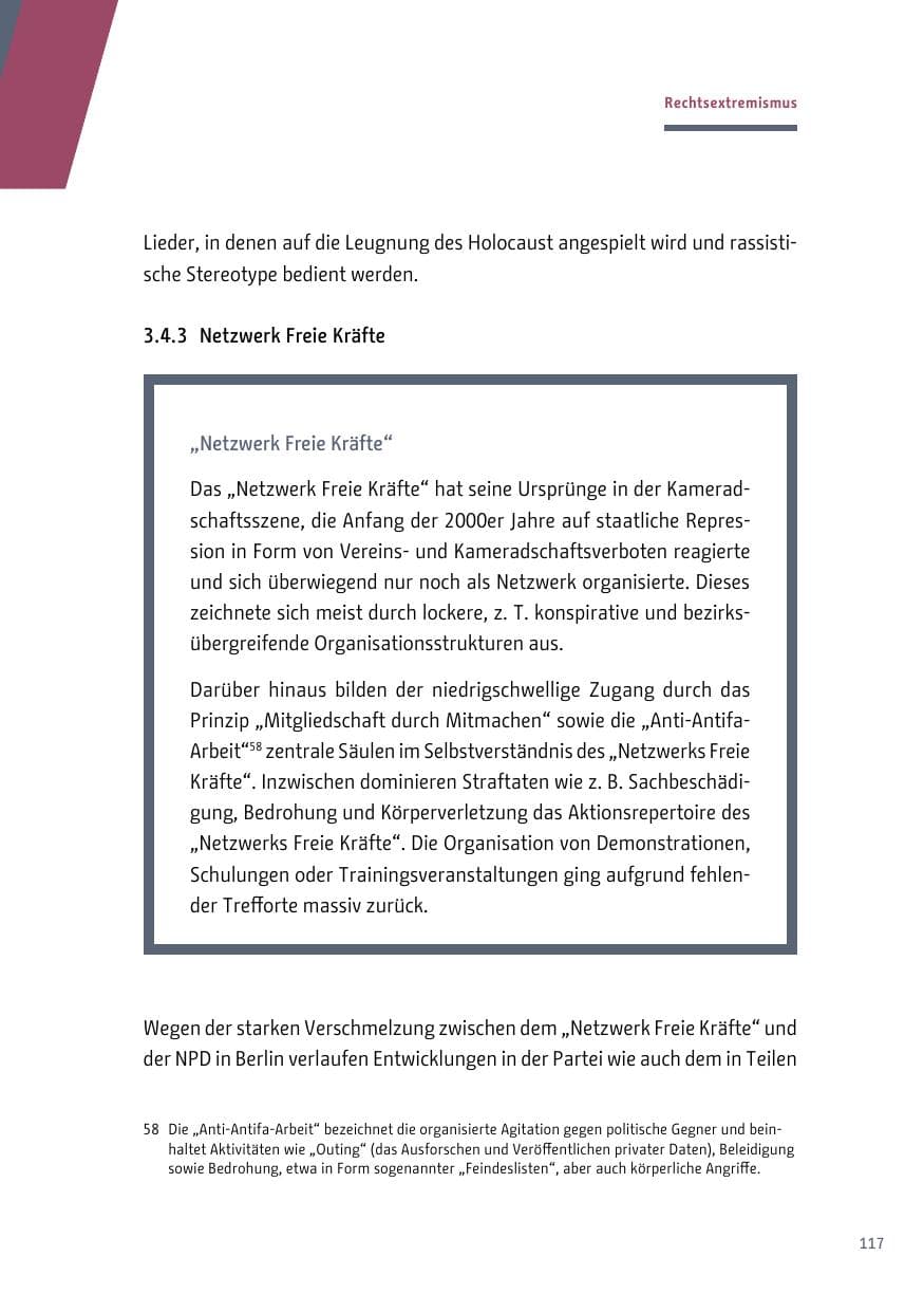 Seite 117 des Verfassungsschutzbericht 2018 Berlin