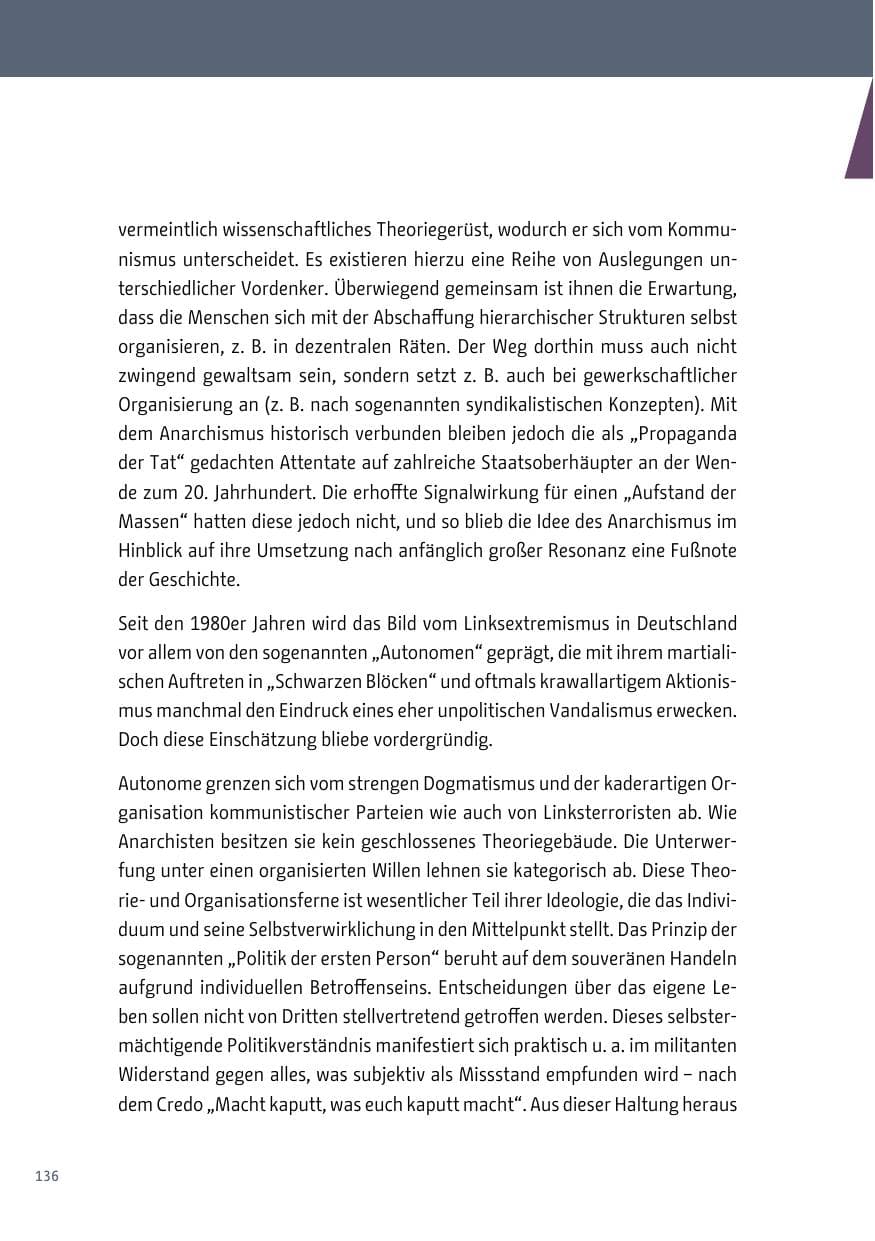 Seite 136 des Verfassungsschutzbericht 2018 Berlin