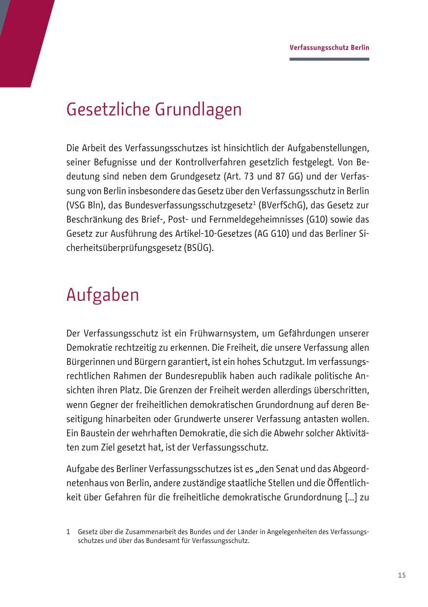 Seite 15 des Verfassungsschutzbericht 2018 Berlin