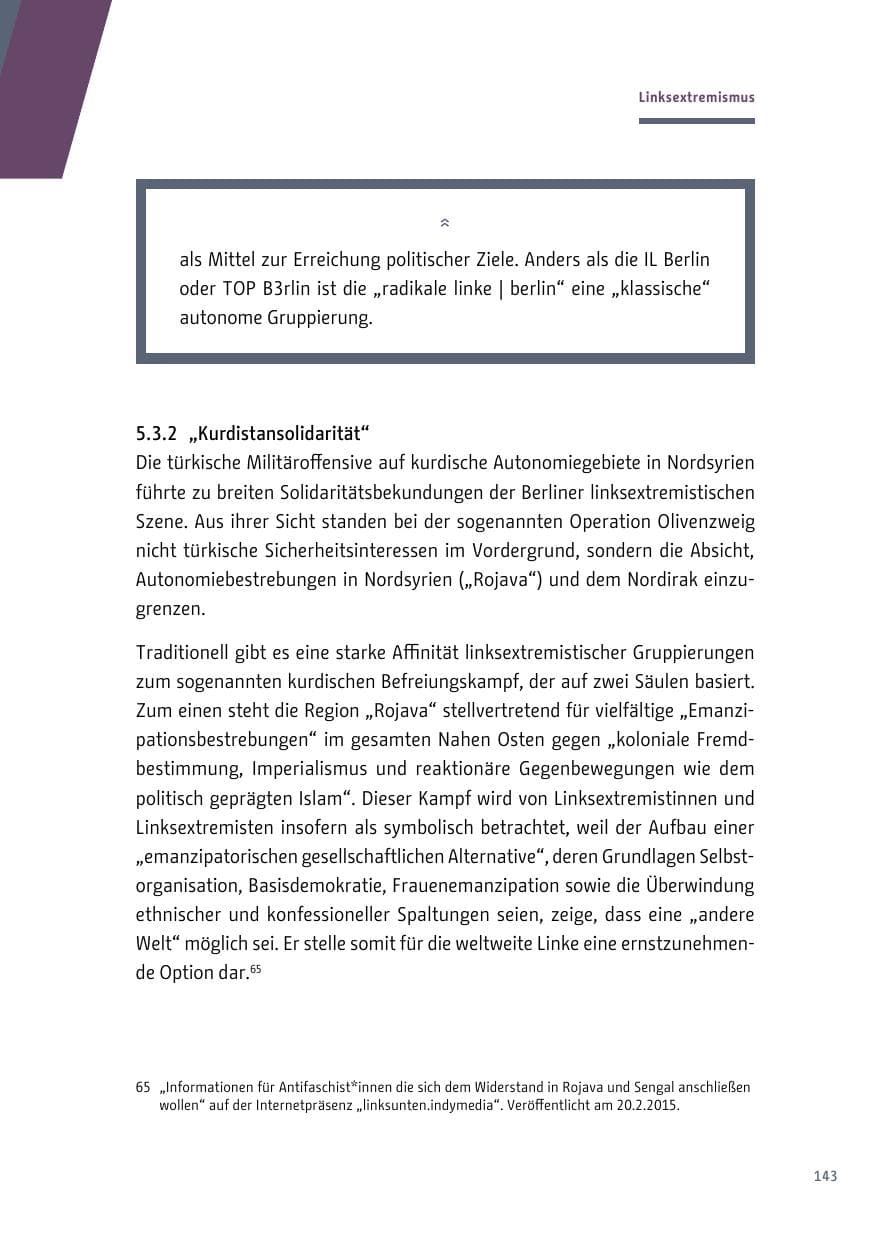 Seite 143 des Verfassungsschutzbericht 2018 Berlin