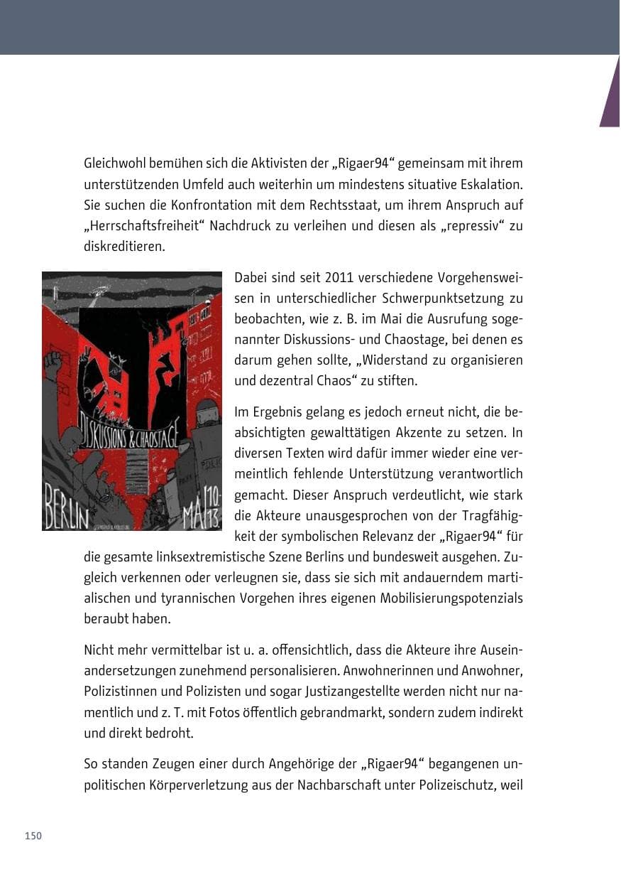 Seite 150 des Verfassungsschutzbericht 2018 Berlin