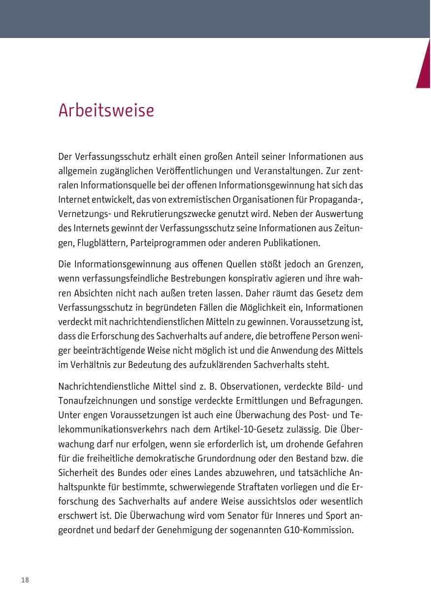 Seite 18 des Verfassungsschutzbericht 2018 Berlin