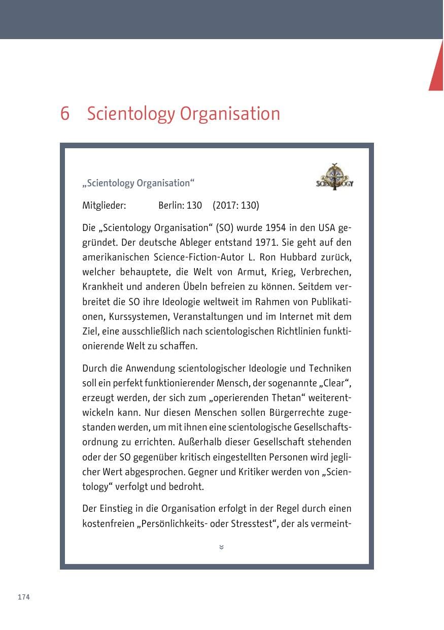 Seite 174 des Verfassungsschutzbericht 2018 Berlin