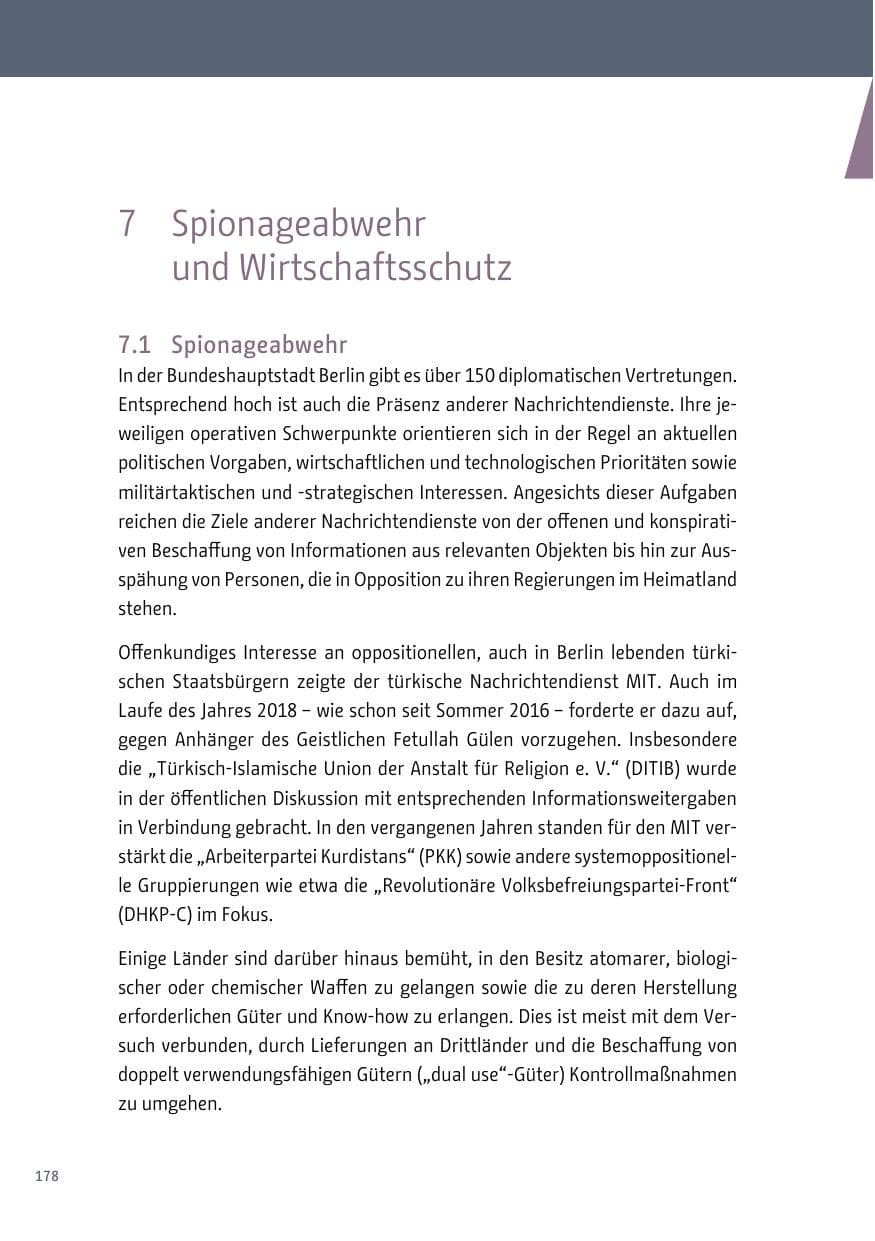 Seite 178 des Verfassungsschutzbericht 2018 Berlin