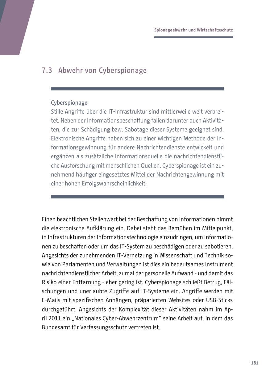 Seite 181 des Verfassungsschutzbericht 2018 Berlin