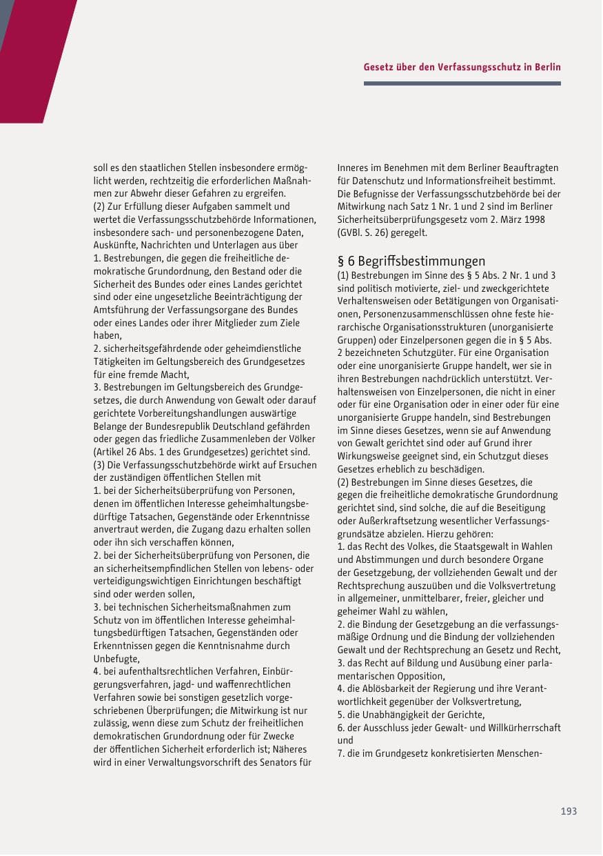 Seite 193 des Verfassungsschutzbericht 2018 Berlin
