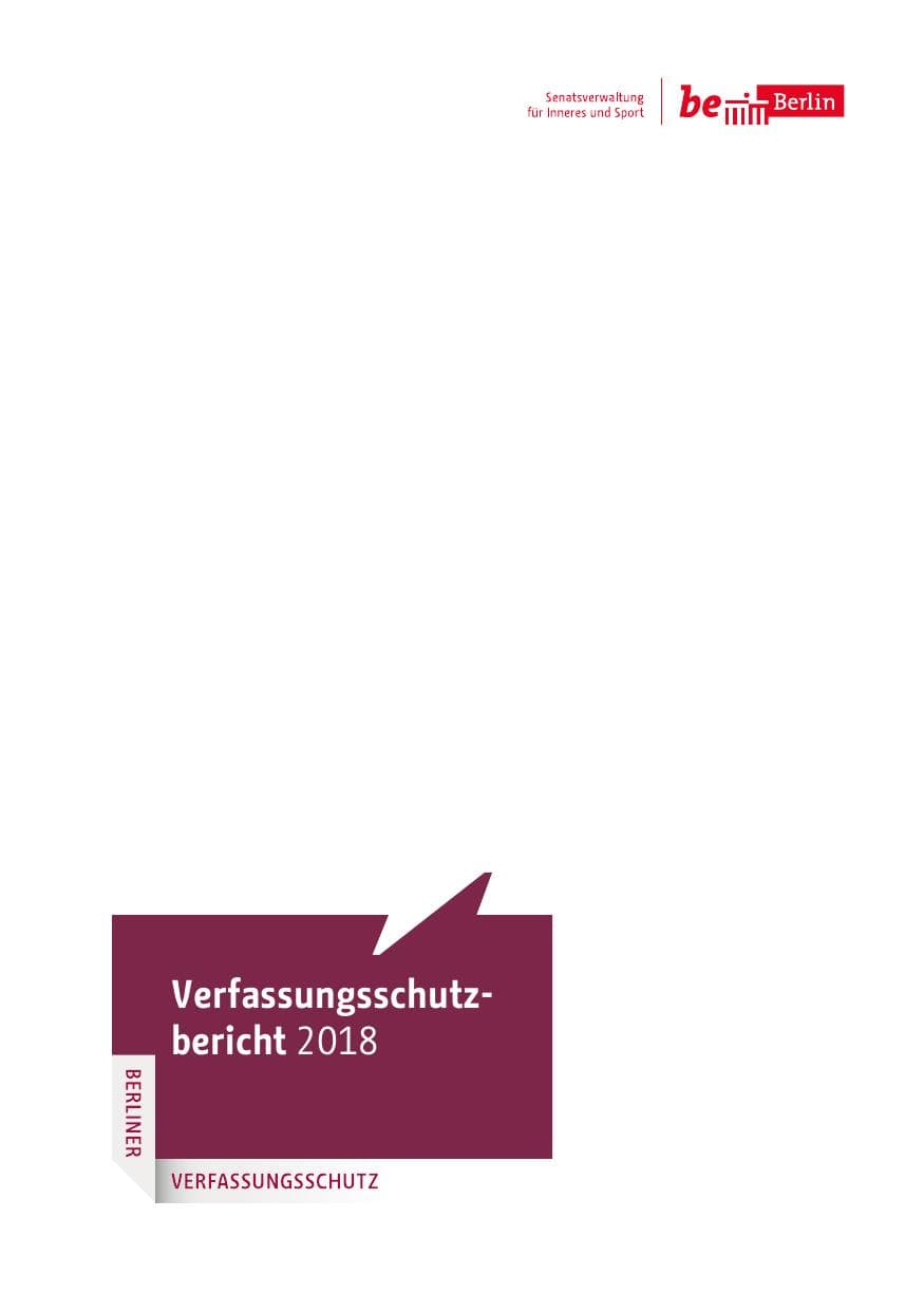 Seite 3 des Verfassungsschutzbericht 2018 Berlin