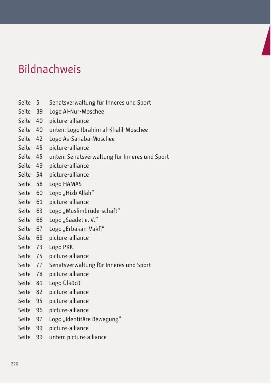 Seite 220 des Verfassungsschutzbericht 2018 Berlin