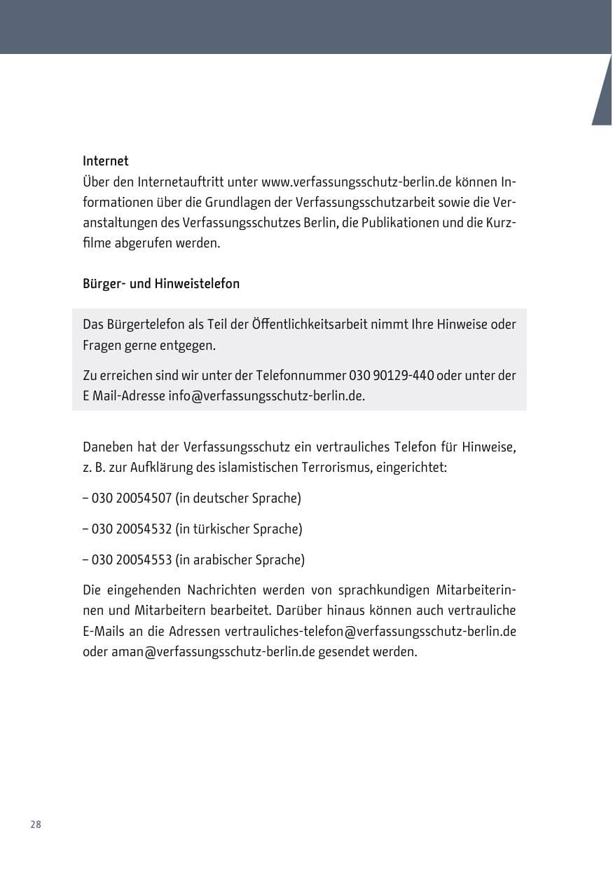 Seite 28 des Verfassungsschutzbericht 2018 Berlin