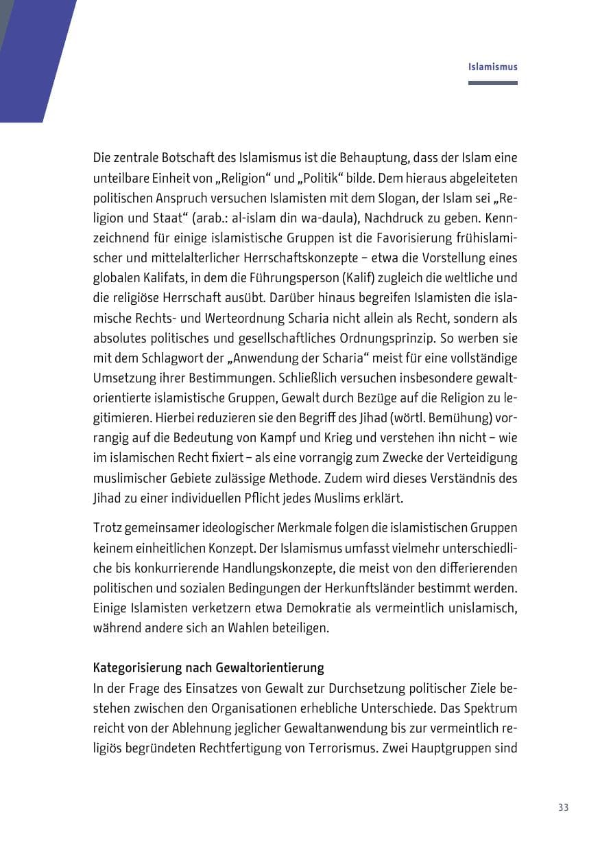 Seite 33 des Verfassungsschutzbericht 2018 Berlin