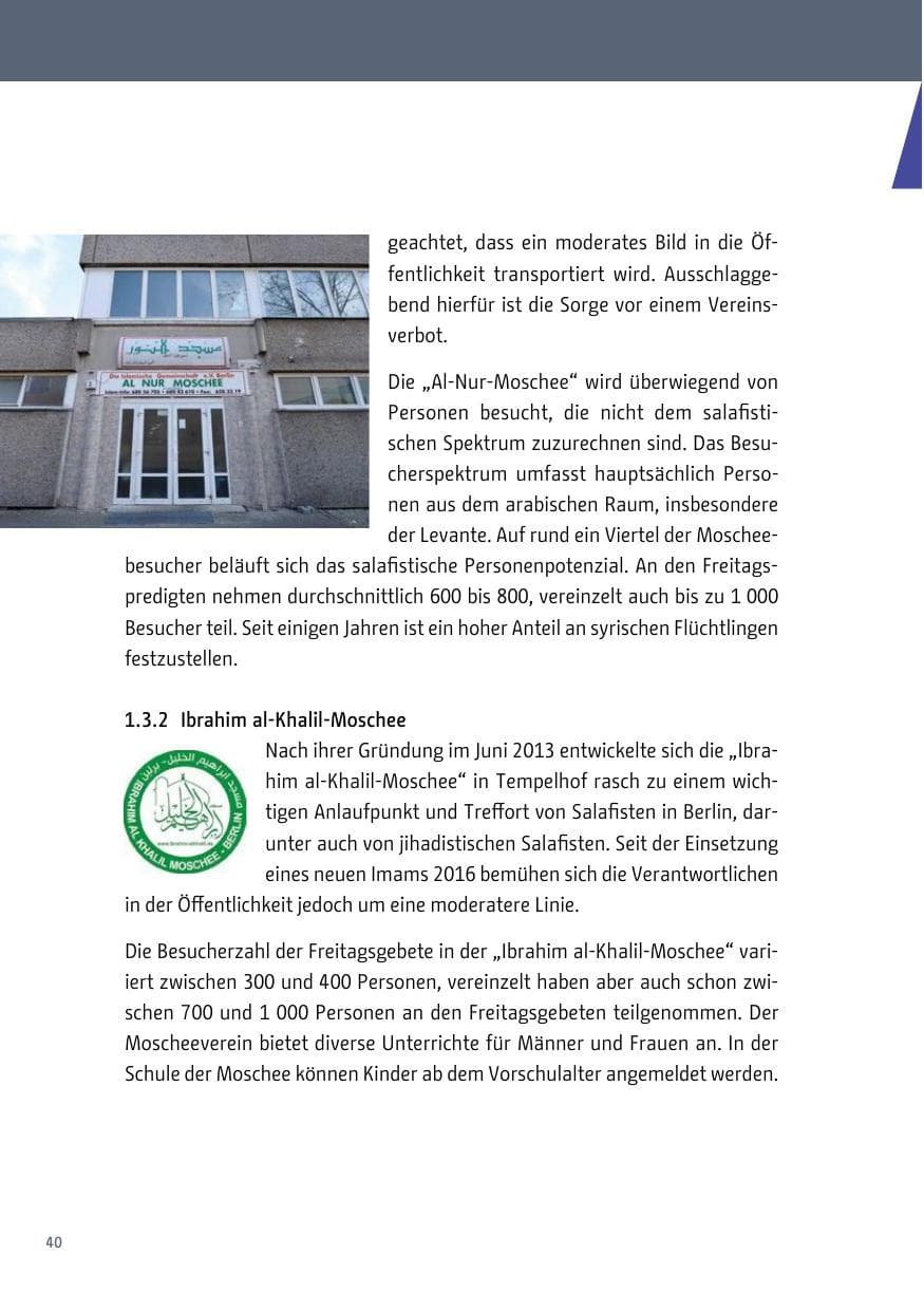 Seite 40 des Verfassungsschutzbericht 2018 Berlin