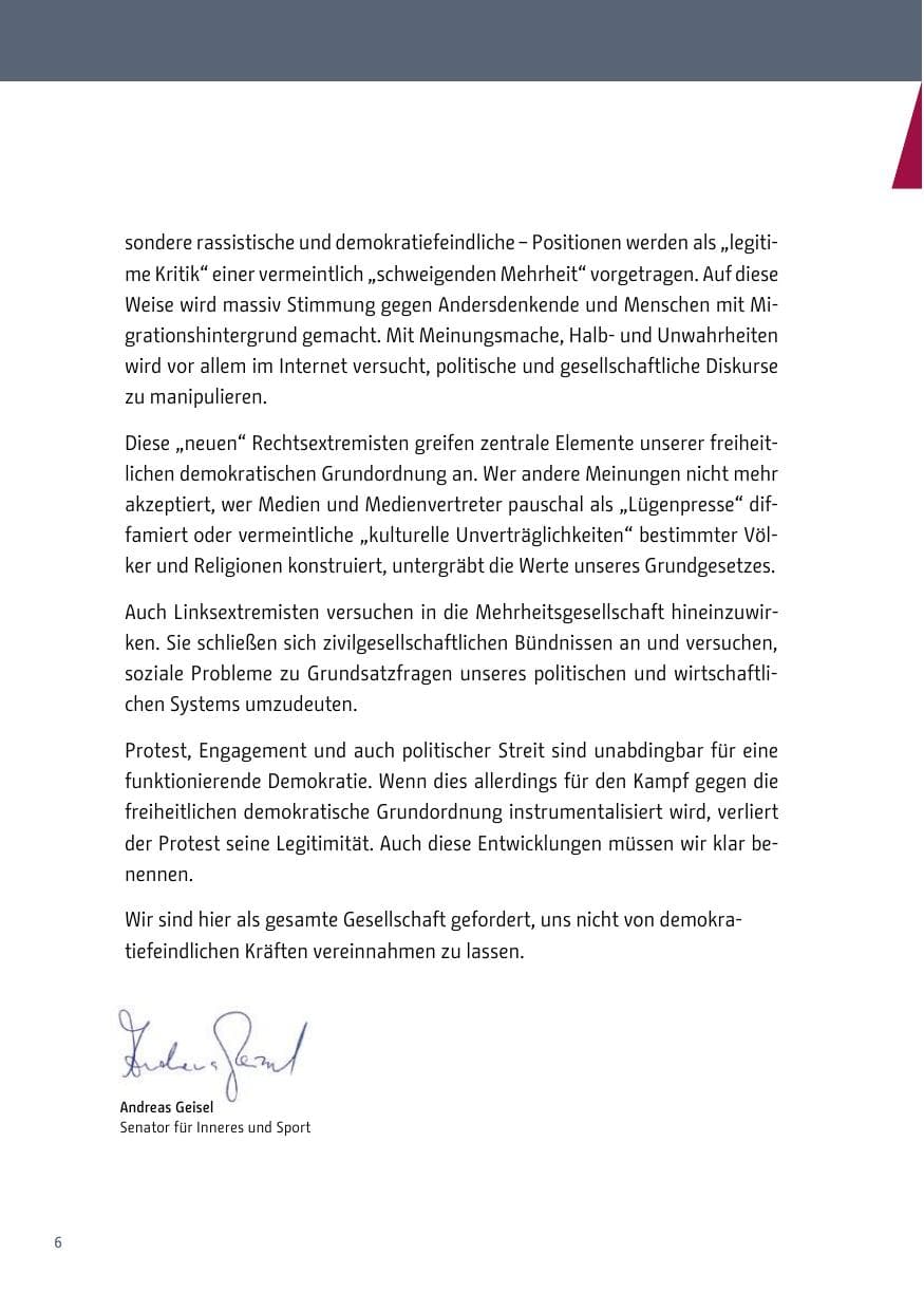 Seite 6 des Verfassungsschutzbericht 2018 Berlin