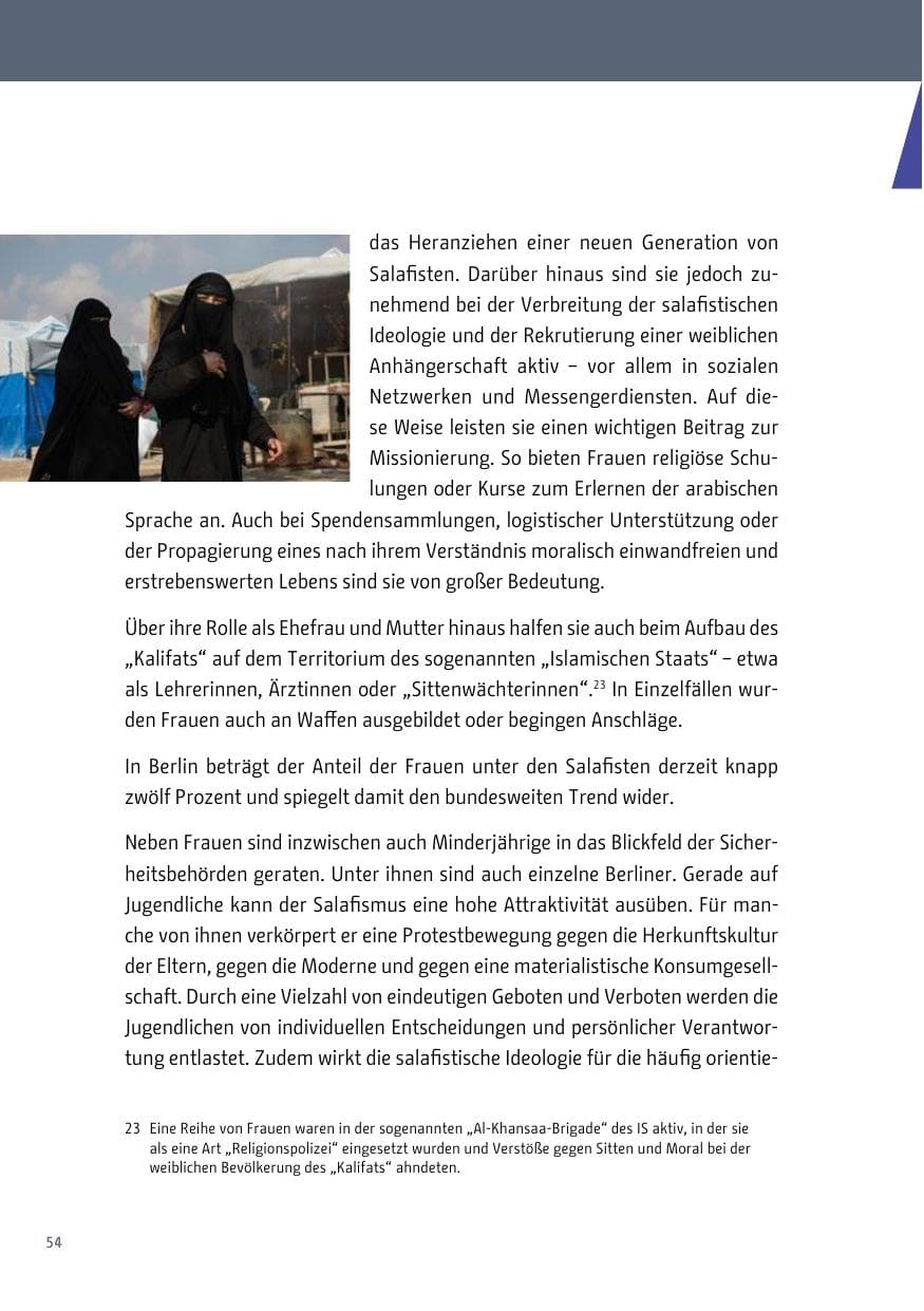 Seite 54 des Verfassungsschutzbericht 2018 Berlin