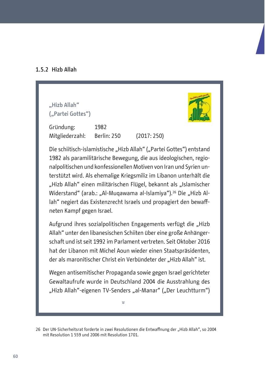 Seite 60 des Verfassungsschutzbericht 2018 Berlin