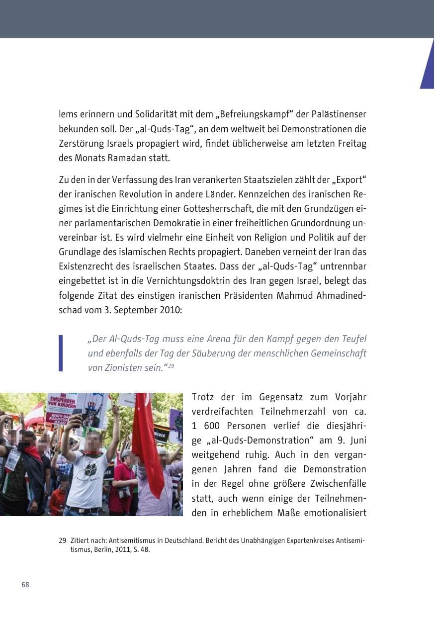 Seite 68 des Verfassungsschutzbericht 2018 Berlin