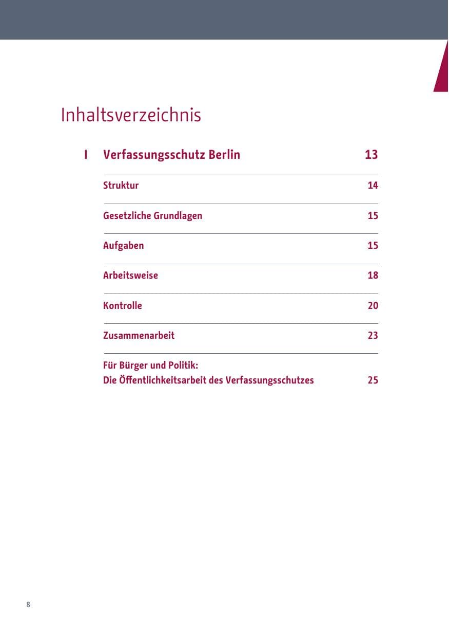 Seite 8 des Verfassungsschutzbericht 2018 Berlin