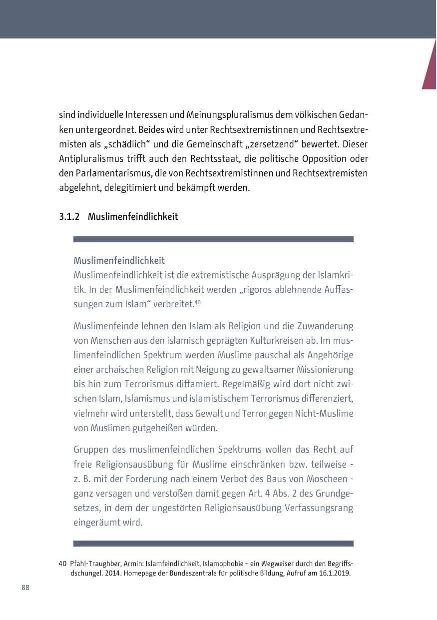 Seite 88 des Verfassungsschutzbericht 2018 Berlin