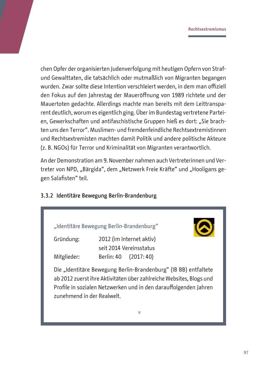 Seite 97 des Verfassungsschutzbericht 2018 Berlin