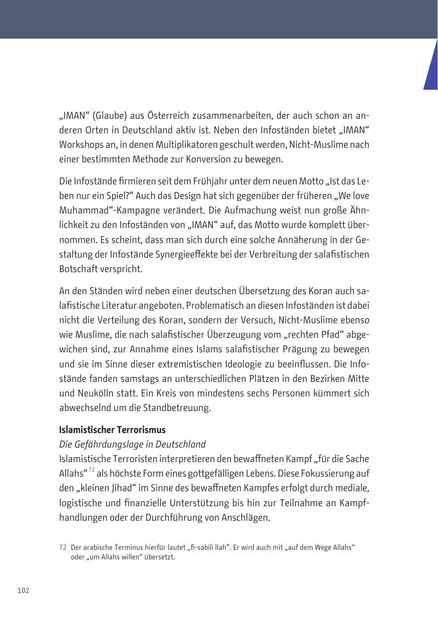 Seite 102 des Verfassungsschutzbericht 2019 Berlin