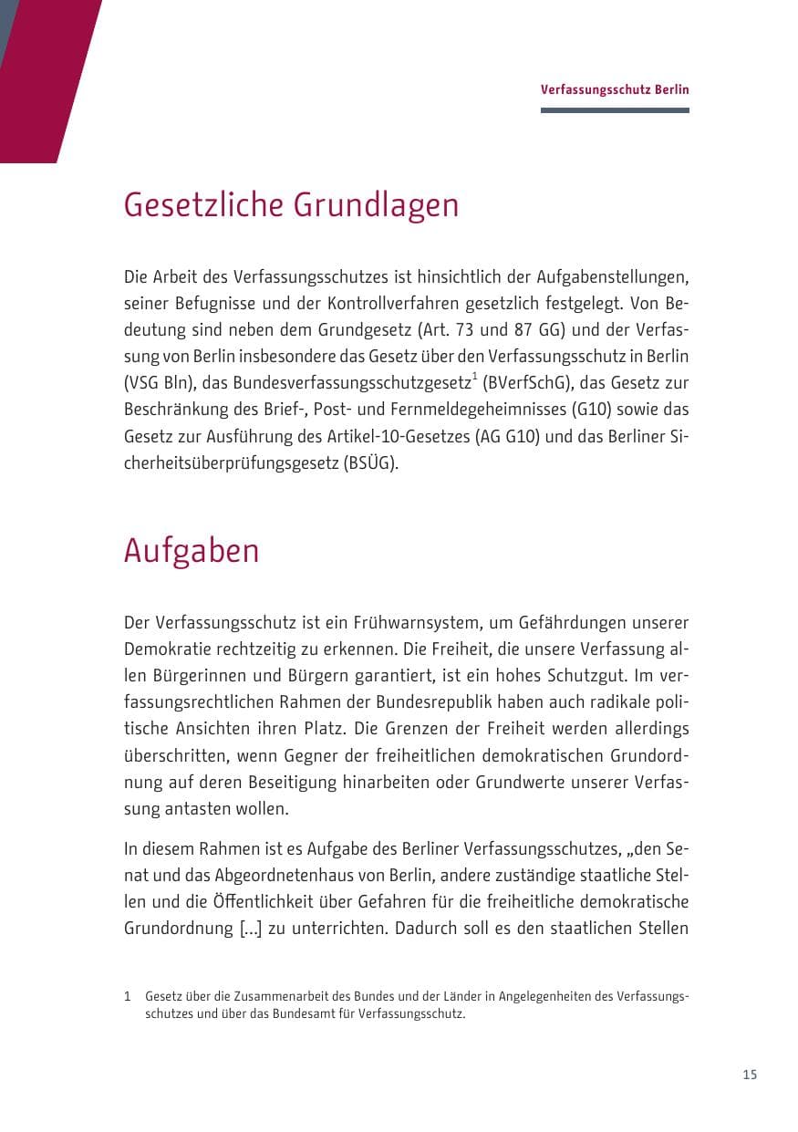 Seite 15 des Verfassungsschutzbericht 2019 Berlin