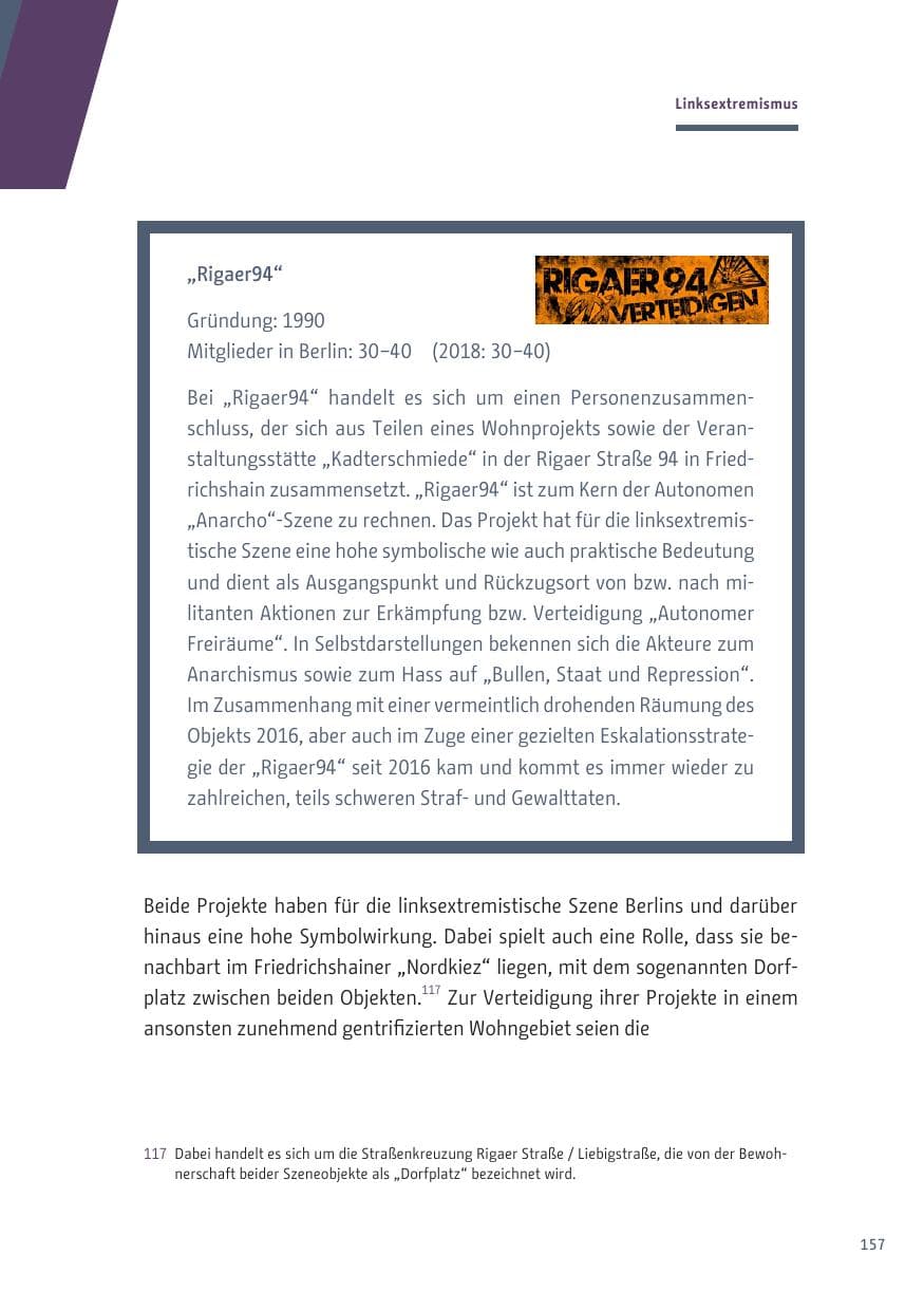 Seite 157 des Verfassungsschutzbericht 2019 Berlin