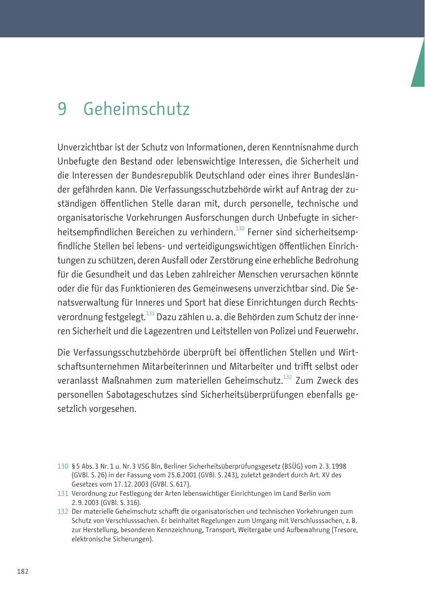 Seite 182 des Verfassungsschutzbericht 2019 Berlin
